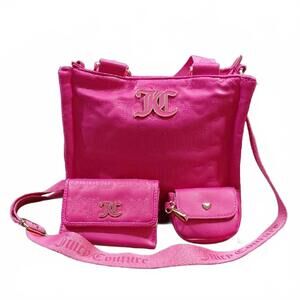 "Juicy Couture" NWOT, Pink League Mini-Tote Vibrant Pink Crossbody Bag Set...